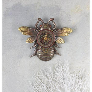 STEAMPUNK WANDUHR BIENE RETRO FUTURISMUS WANDFIGUR BIENENKÖNIGIN