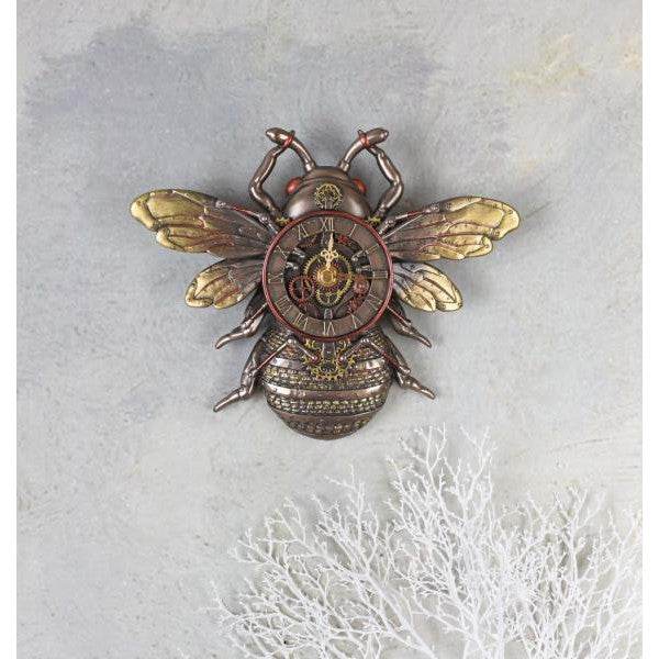 STEAMPUNK WANDUHR BIENE RETRO FUTURISMUS WANDFIGUR BIENENKÖNIGIN