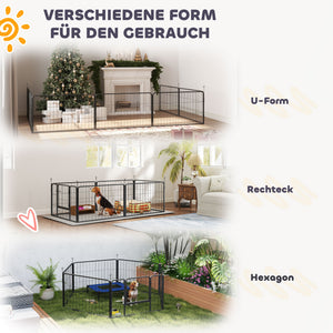 Wurfkiste Welpen Laufstall mit waschbarer Unterlage schwarz