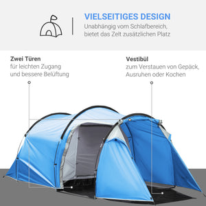 Wurfzelt Campingzelt wasserdicht mit Vorraum für 2-3 Personen