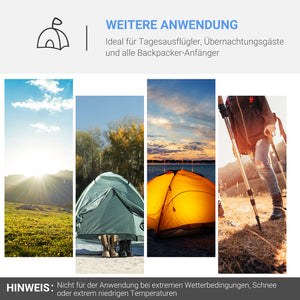 Wurfzelt Campingzelt wasserdicht mit Vorraum für 2-3 Personen