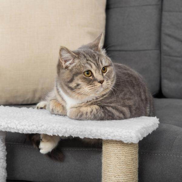 Haustiertreppe Ball 3-stufige Katzentreppe Hundetreppe Tiertreppe Weiss