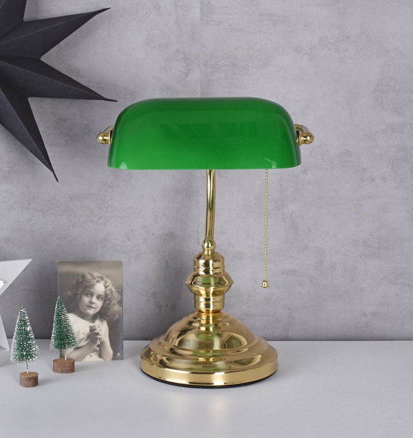 Banker Lampe Schreibtischlampe Vintage Grün