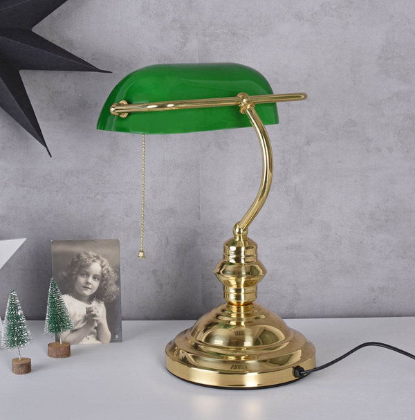 Banker Lampe Schreibtischlampe Vintage Grün
