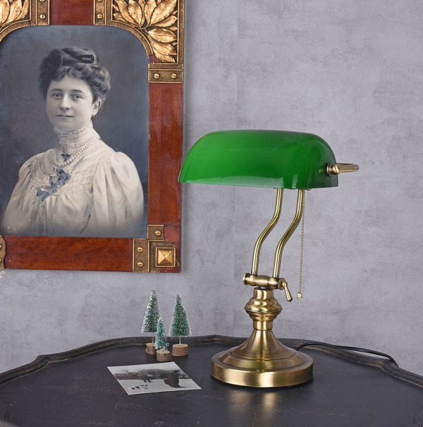 Bankerleuchte Jugendstil Tischlampe Bürolampe