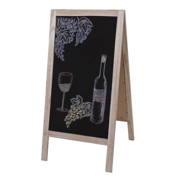 XL Werbetafel Aufsteller Kreidetafel Kundenstopper 100x50cm naturfarben