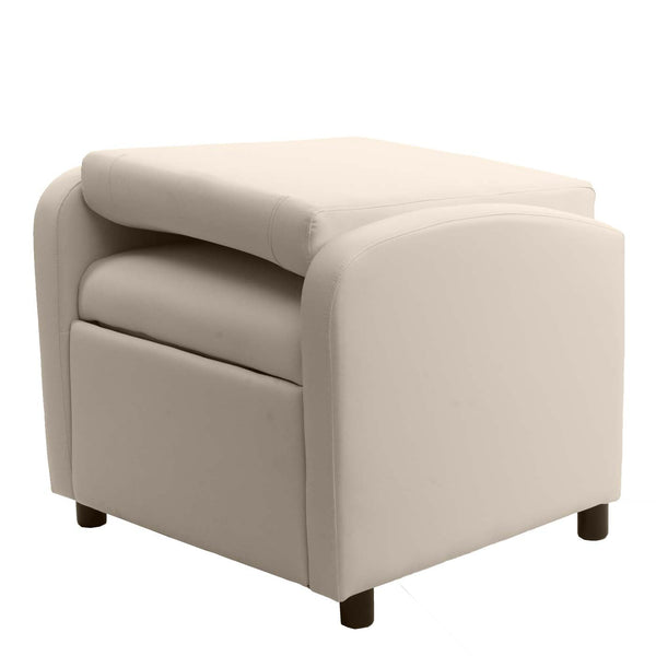 Fernsehsessel Relaxsessel klappbar Kunstleder 99x70x75cm creme