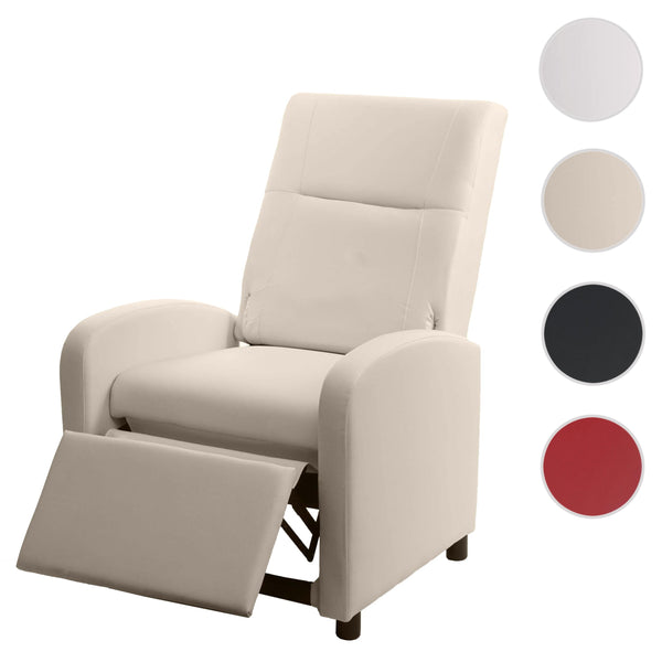 Fernsehsessel Relaxsessel klappbar Kunstleder 99x70x75cm creme