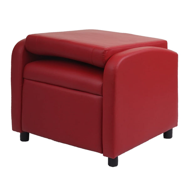 Fernsehsessel Relaxsessel klappbar Kunstleder 99x70x75cm rot