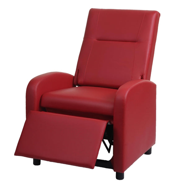 Fernsehsessel Relaxsessel klappbar Kunstleder 99x70x75cm rot