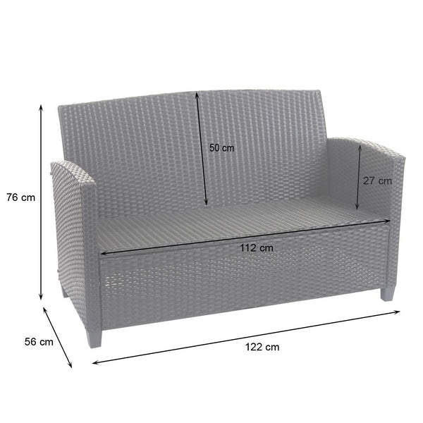 XXL Poly-Rattan Garnitur Lounge-Set Sitzgruppe Sofa Sessel anthrazit
