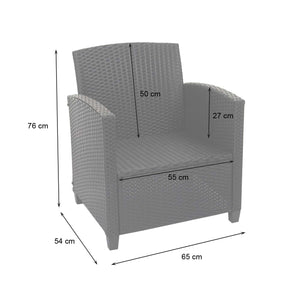 XXL Poly-Rattan Garnitur Lounge-Set Sitzgruppe Sofa Sessel anthrazit