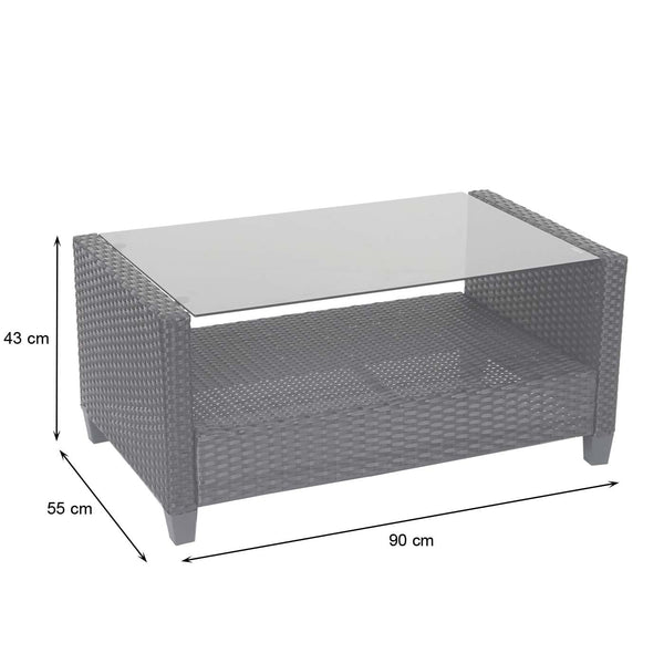 XXL Poly-Rattan Garnitur Lounge-Set Sitzgruppe Sofa Sessel anthrazit