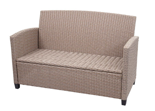 XXL Poly-Rattan Garnitur Lounge-Set Sitzgruppe Sofa Sessel grau-braun