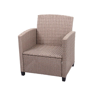 XXL Poly-Rattan Garnitur Lounge-Set Sitzgruppe Sofa Sessel grau-braun