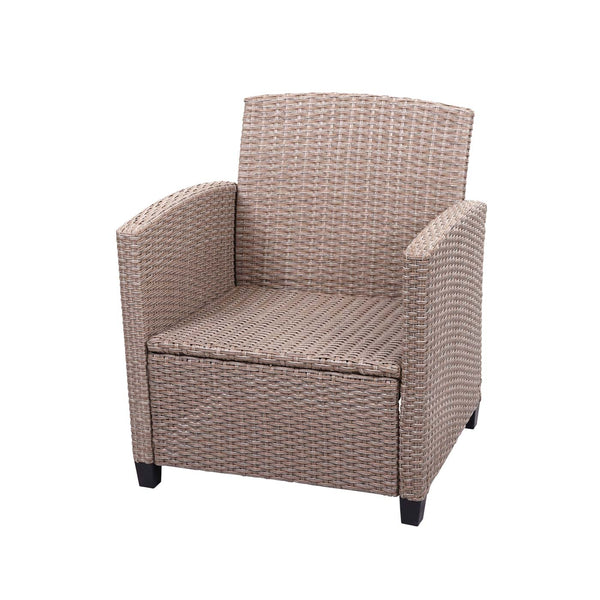 XXL Poly-Rattan Garnitur Lounge-Set Sitzgruppe Sofa Sessel grau-braun