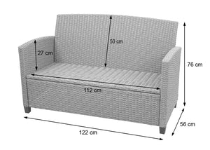 XXL Poly-Rattan Garnitur Lounge-Set Sitzgruppe Sofa Sessel grau-braun