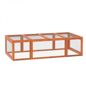 Freilaufgehege für Kleintiere Aufklappbares Dach Tannenholz Orange