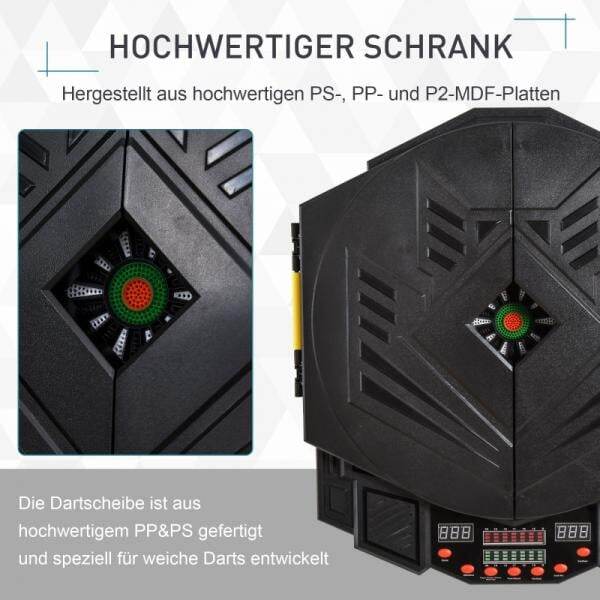 Elektronische Dartscheibe Dartboard Dart-set mit Tür LED Anzeige Soundeffekte