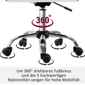 Friseurstuhl Salonstuhl Drehstuhl Höhenverstellbar, Weiss
