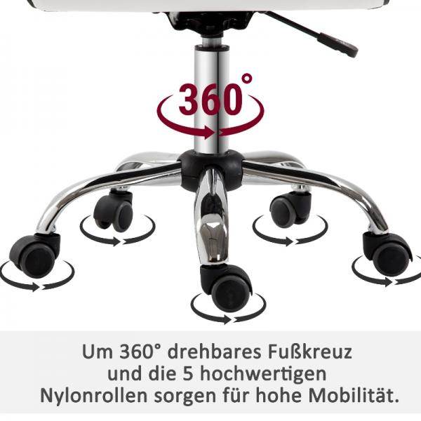 Friseurstuhl Salonstuhl Drehstuhl Höhenverstellbar, Weiss