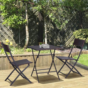 Bistroset Polyrattan 3 tlg. Sitzgarnitur Balkonset