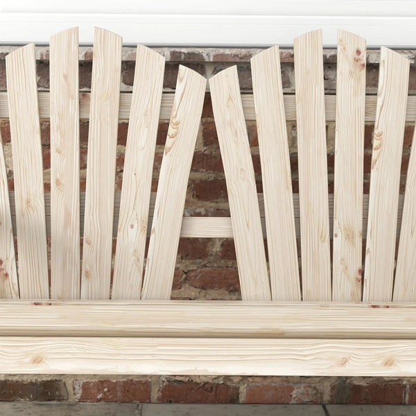 Gartenbank, Wagenrad-Design, für 2 Personen, Naturholz