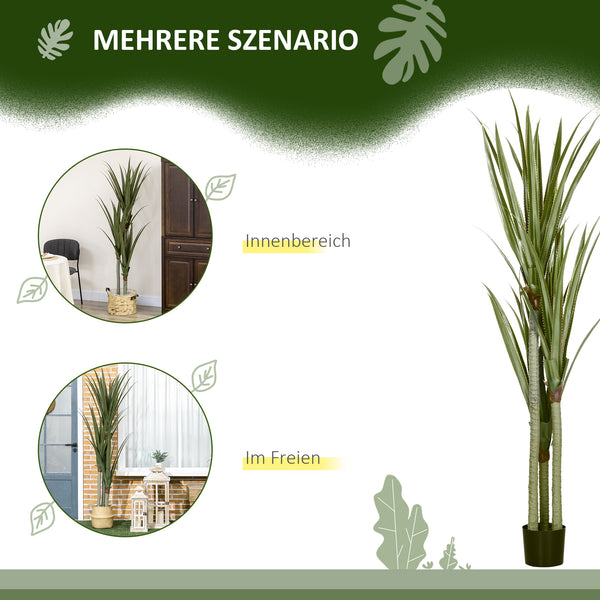 Yucca künstlich grosse Kunstpflanze im Topf Deko 190cm