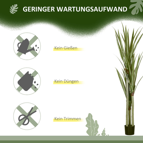 Yucca künstlich grosse Kunstpflanze im Topf Deko 190cm