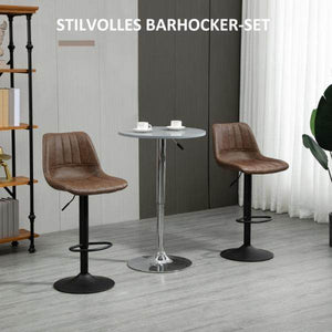 Barhocker 2er-Set im Retrodesign höhenverstellbar Braun