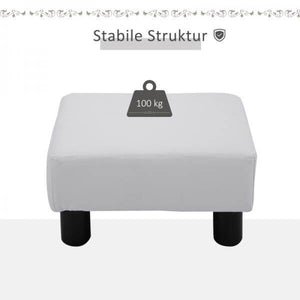 Fusshocker Sitzhocker Eingangbank Rückenfreier Sitzbank Chesterfield Weiss