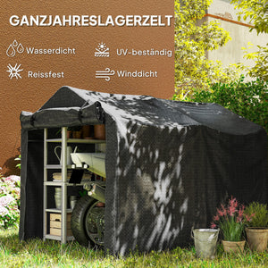 Zeltgarage wasserdicht UV-beständig mit Tür schwarz