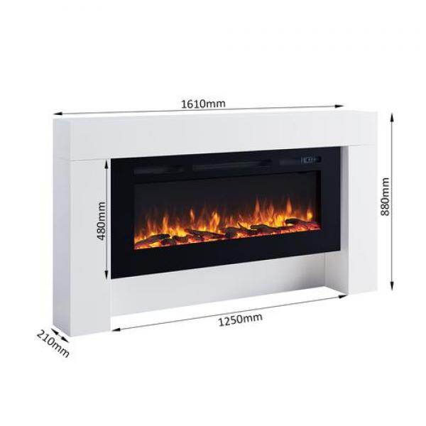 BALDERIA Elektrokamin Zeus 2000 Watt, 2 Heizstufen, Echtfeuereffekt Weiss