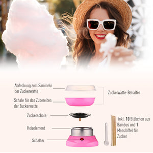 Zuckerwattemaschine einfach & schnell Rosa
