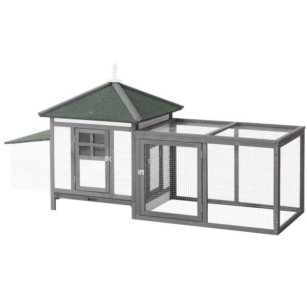 Zwerghühnerstall mit Auslauf 196x76x97cm
