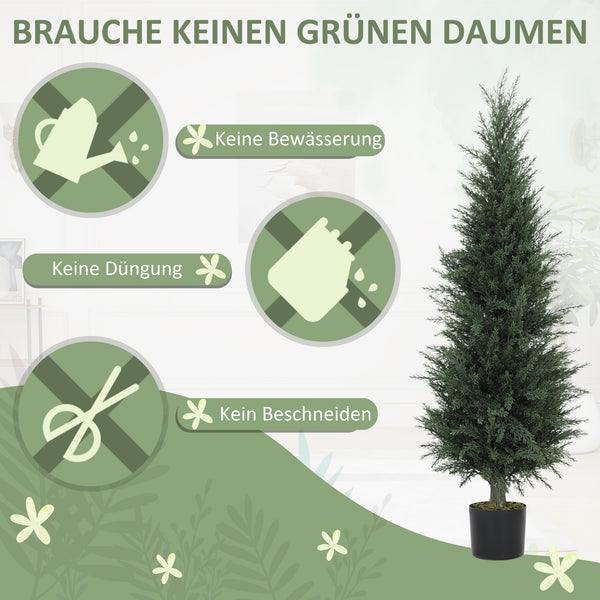 Zypresse künstlich UV-beständig mit Topf für innen und aussen grün