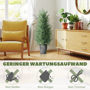 Zypressenbäume künstlich 2er Set im Topf 90cm gross