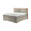 naturoo Boxspringbett Marcel 160x200cm beige inkl. Premium Topper & LED Beleuchtung