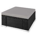 Rattan Sitzhocker Bitonto schwarz/grau