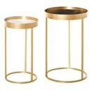 2er-Set Couchtisch mit erhöhtem Rand Retrodesign Gold