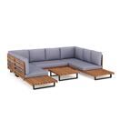 Lounge Holz KENDRA natur/grau