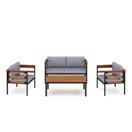 Lounge Holz MARLA schwarz/natur/grau