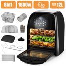 XXXL 8in1 Heissluftfritteuse 12L + Zubehör 1800W LED Display mit Touch Screen