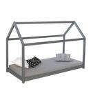 Hausbett Kinderbett 90x200cm aus Holz Grau