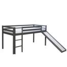 Hochbett Kinderbett 90x200cm aus Holz Grau