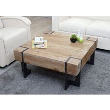 Couchtisch HWC Sofatisch ~ Tanne Holz 40x90x90cm