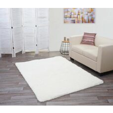 Teppich Shaggy Hochflor flauschig 200x140cm ~ weiss