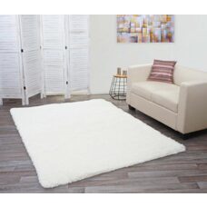 Teppich Shaggy Hochflor flauschig 230x160cm ~ weiss