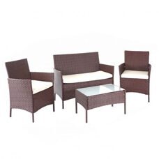 Gartensitzgruppe Rattan Lounge  7 teilig (braun / creme)