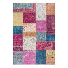 Teppich Patchwork 170x120cm pflegeleichter Kurzflor